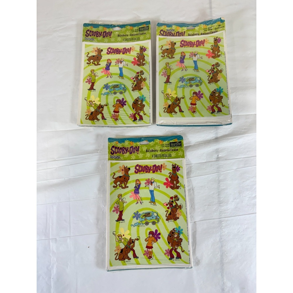 Vintage 1999 Scooby-Doo and Friends STICKERS 3 packages-12 sheets NEW Hallmark